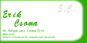 erik csoma business card